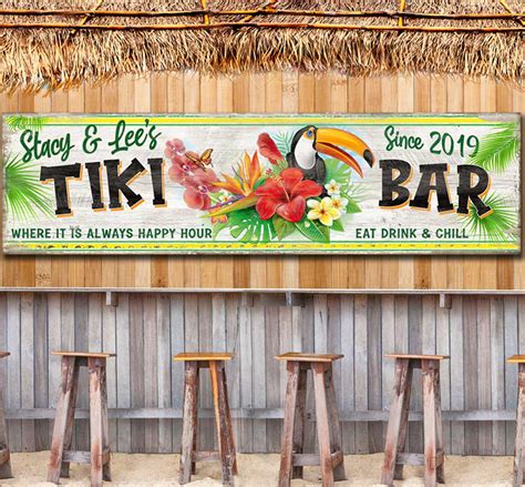 Tiki Bar Signs,Outdoor Tiki Wall Art,Metal Tiki Bar Sign,Tiki Lounge ...