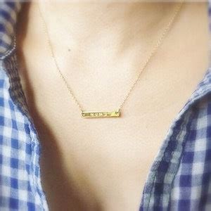 Gold Initial Bar Necklace, Gold Bar Necklace, Personalized Bar Necklace, Name Bar Necklace ...