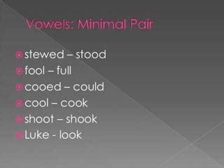 Vowels And Minimal Pairs PPT