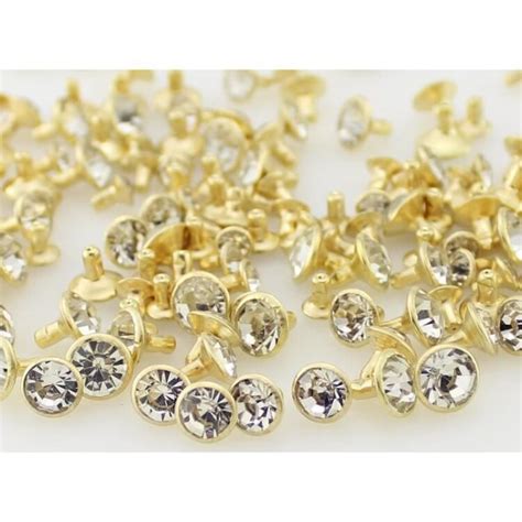 Rivet Gold Mm Rivets Strass De Qualit A Avec Capuchon Plusieurs