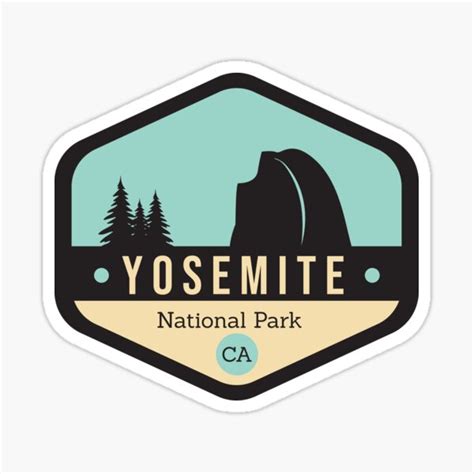 Yosemite National Park Badge Sticker By Cloudwalkerdsgn Redbubble