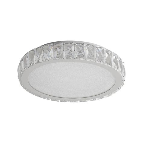 CIPACHO 13 81 In 38 Watt Transparent LED Flush Mount With Crystal