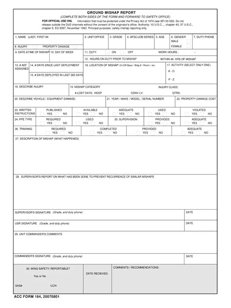 Fillable Online Eustis Army Ground Mishap Report Complete Both Sides