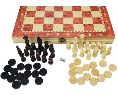 Ajedrez Tablero Ajedrez Damas Backgammon X Cm De Madera Mercadolibre