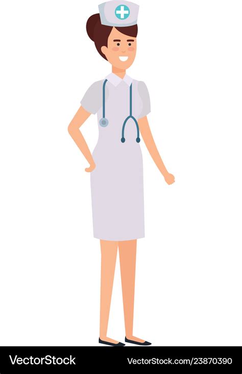 Beautiful nurse with stethoscope character Vector Image