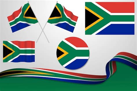 Premium Vector Set Of South Africa Flags In Different Designs Icon