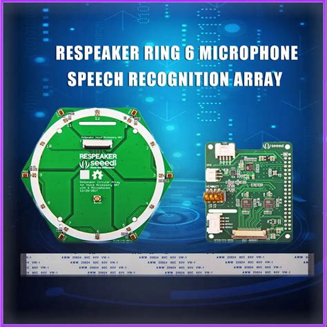 Para Raspberry Pi 4 M Dulo B Reorador Anel 6 Microfone Matriz De