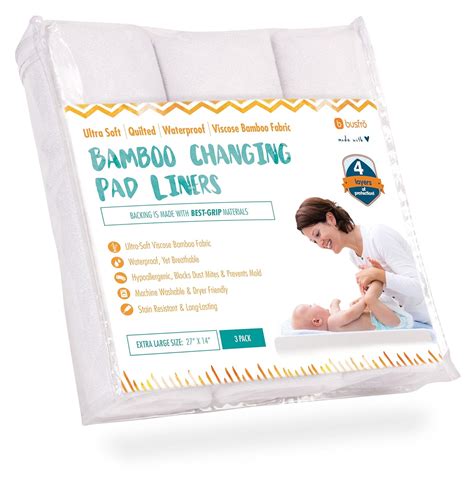 Ultra Soft Waterproof Changing Pad Liners 3 Pack Made Of Bamboo