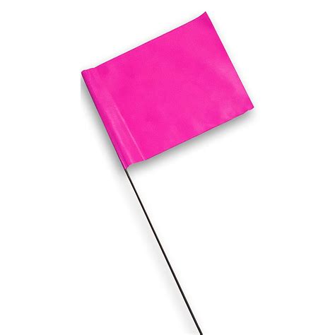 Shop Blackburn Vinyl Flag with 21 IN Wire Staff, Pink, 25-Pack, 451WF, 4 IN x 5 IN - Home ...