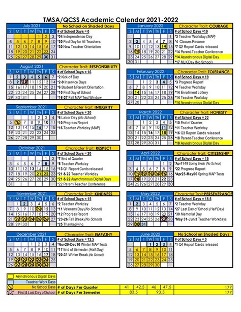 2021 2022 Academic Calendar Tmsa Public Charter Schools