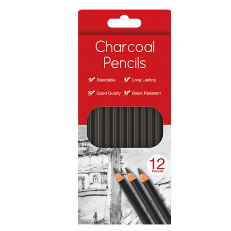 12 Charcoal Pencils - Stationery Wholesale