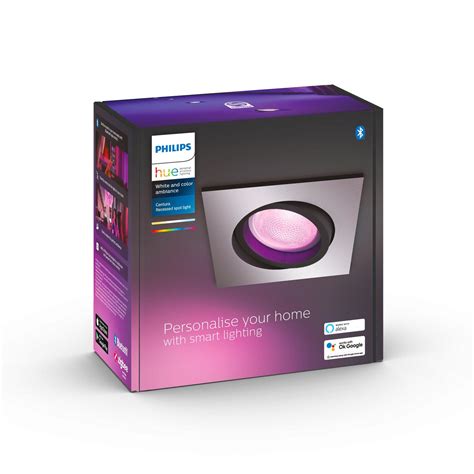 Philips Hue Centura LED Einbauspot Eckig Aluminium Lampenwelt At