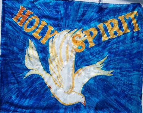 Holy Spirit Silk Prophetic Worship Flag Hand Dyed Painted Etsy