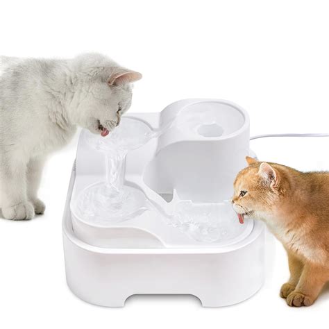 ELEGX Indoor Powered Kitty 2L Cat Water Fountain with LED Light, Carbon Filter, Ultra Silent ...