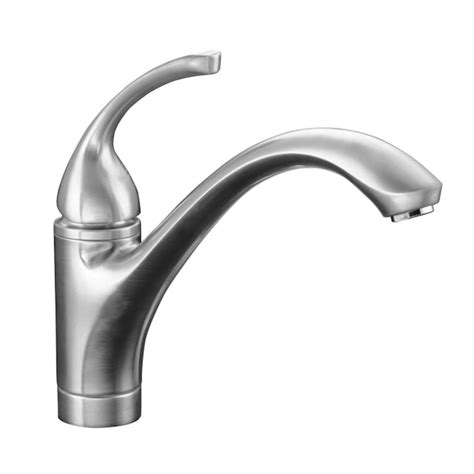 Kohler Forte Brushed Chrome Single Handle Low Arc Kitchen Faucet At