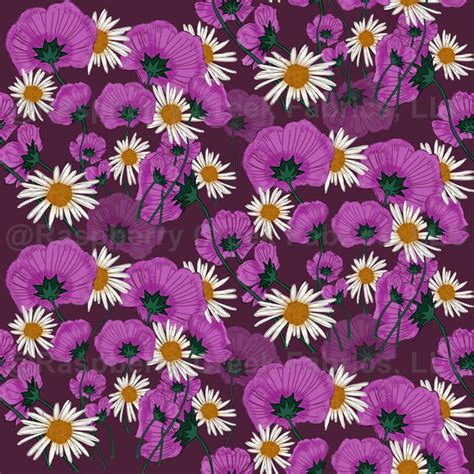 Wild Flowers Purple Raspberry Creek Fabrics