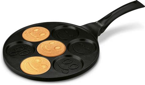 Konighoffer Smiley Face Pancake Pan Non Stick Crepe Pan Marble Frying Pan For 7 Fried Eggs Or