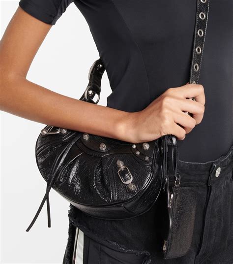 Le Cagole Xs Leather Shoulder Bag In Black Balenciaga Mytheresa