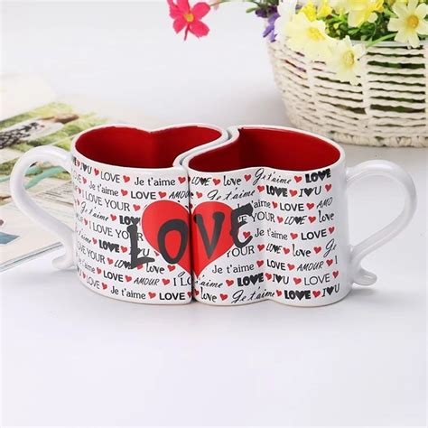 N Rdico P S Set Ml Criativo Copos Casal Love Hearts Forma Par De