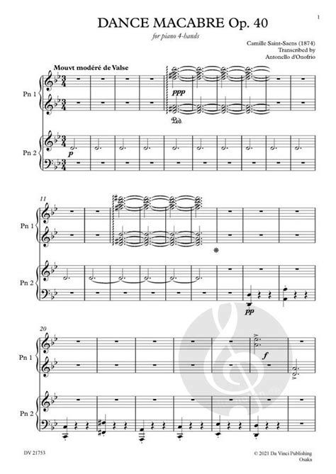 Danse macabre op 40 by Camille Saint Saëns Piano Sheet Music