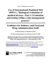 Biological Evaluation Of Medical Devices Iso Guidance Course