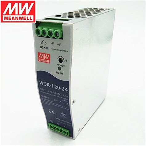 Mean Well Wdr 120 24 120w 5a 24v Slim Wide Input Industrial Din Rail