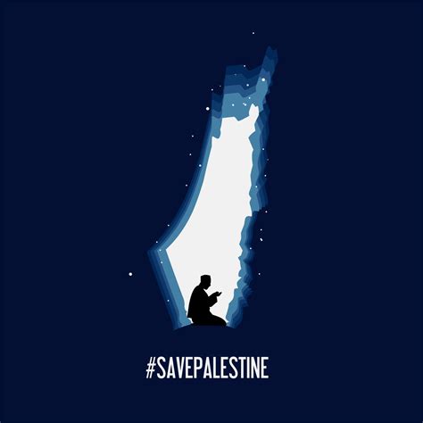 Illustration Vector Prayer In Night For Free Palestine Perfect For