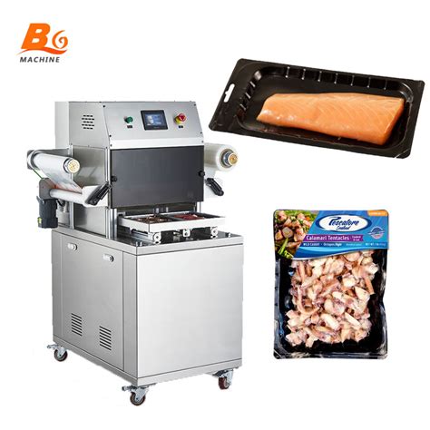 Automatic Desktop Vacuum Packaging Machine Salmon Fresh Seafood Fish