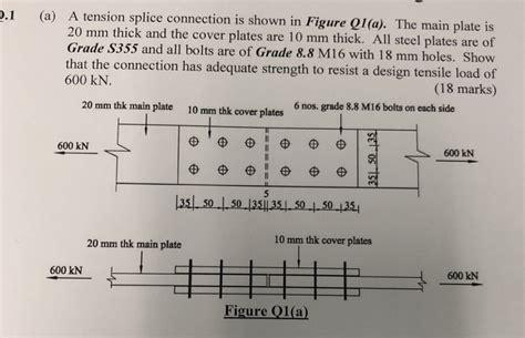 Solved A A Tension Splice Connection Is Shown In Figure Chegg