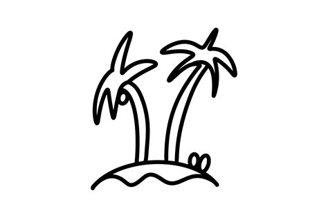 Coconut Tree Line Icon Graphic By Scribbleliners · Creative Fabrica