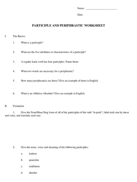 Fillable Online The Formation Translation And Use Of Participles In