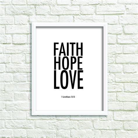 Faith Hope Love 1 Corinthians 1313 Bible Verse Decor Etsy