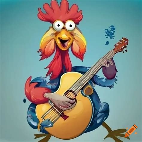 Rooster Playing Guitar On Craiyon