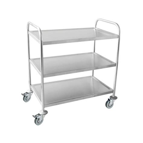 Stainless Steel Service Trolley 3 Shelves 86x54x94 H Cm Sunnex