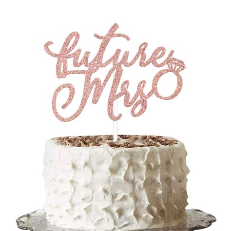 Buy Future Mrs Cake Topper Rose Gold Glitter Future Mr Mrs Cake