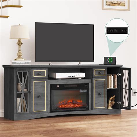 Amazon YITAHOME 65 Inch TV Stands With Fireplace For Up To 75 Inch