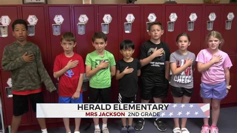 Daily Pledge 2nd Grade Students At Herald Elementary