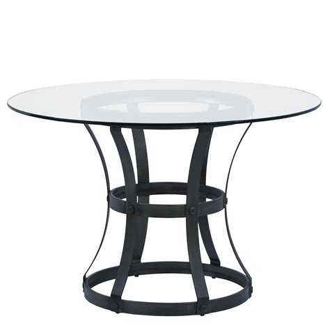 Armen Living Vancouver Round Dining Table In Mineral Finish And 48 Glass Top Our Incred