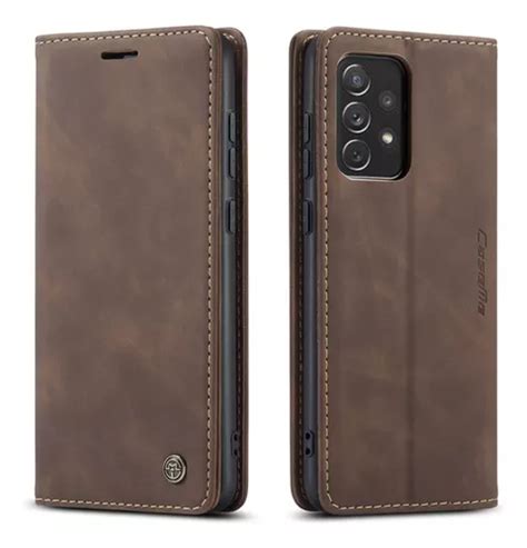 Funda De Piel Con Tapa Para Samsung Galaxy A14 A73 A53 Color Coffee Color Samsung A51 4g