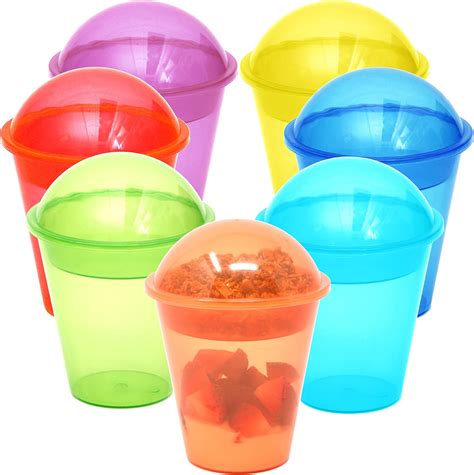 Youngever 7 Sets Plastic Yogurt Cups Reusable Plastic Dessert Cups