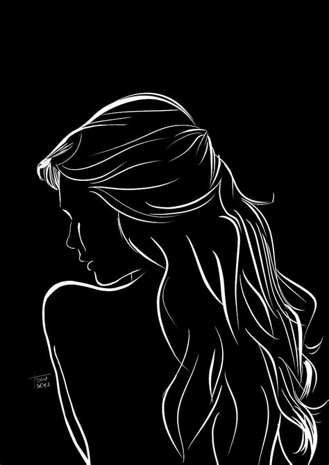 Lady by Ben Seys, women silhouette black and white HD phone wallpaper ...