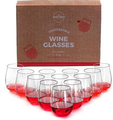 Unbreakable Wine Glasses Set Of 12 100 Tritan Shatterproof Plastic