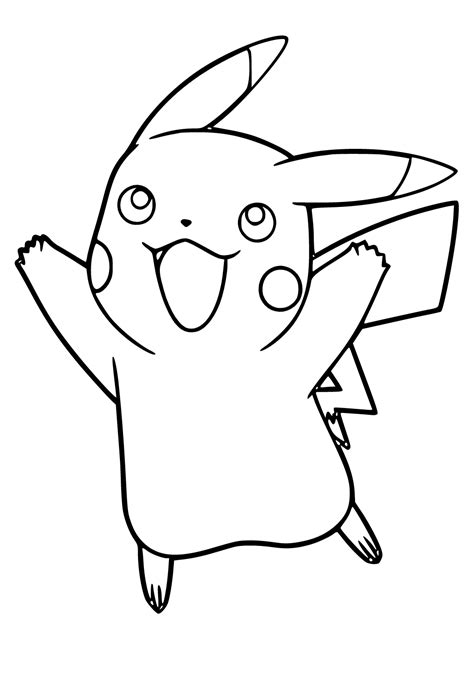 Coloriage Pikachu Sourire à Imprimer Gratuit Pour Adultes Et Enfants