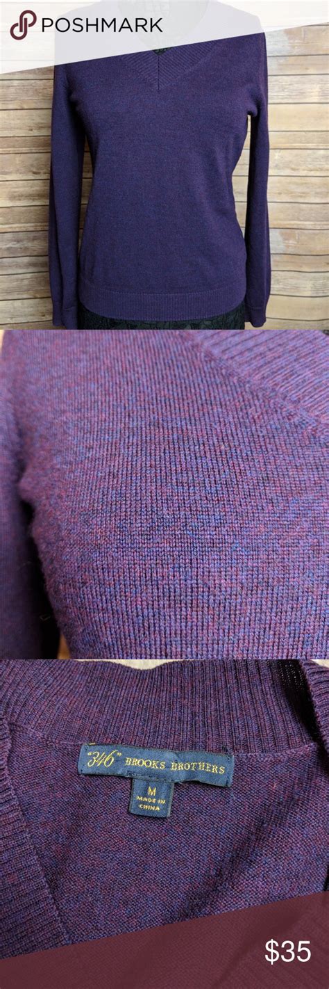 Brooks Brothers Purple V Neck Sweater M Vneck Sweater Sweaters