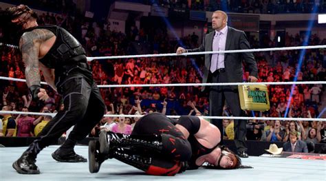 WWE Roman Reigns Spear on Kane. Triple H Looks on | Wwe roman reigns ...