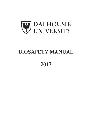 Fillable Online Dalhousie University Biosafety Manual Fax Email Print