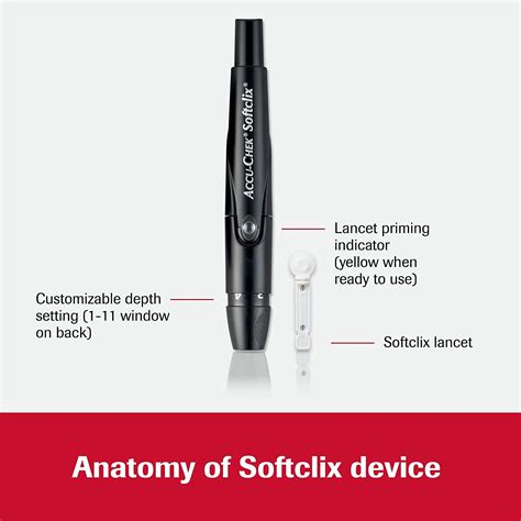 Accu Chek Softclix Lancing Device With 10 Lancets For Diabetic Blood