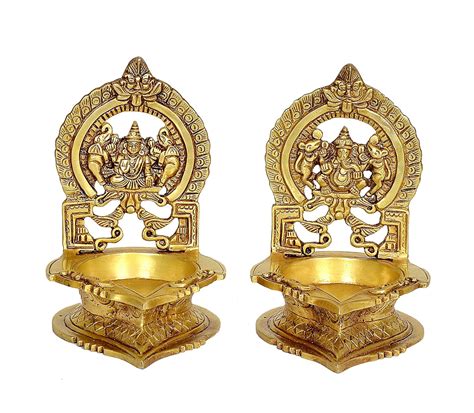 Buy Dattatreya Goddess Lakshmi Ashtalakshmi Lord Ganesh Brass Vilakku