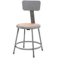 National Public Seating Gray Hardboard Round Lab Stool