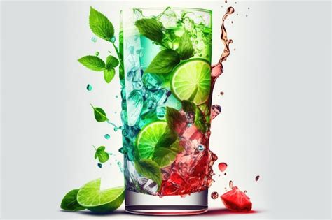 Un Vaso Grande De Un Refrescante C Ctel Mojito Hecho Con Lima Y Menta